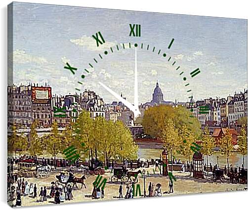 Часы картина - Quai du Louvre. Клод Моне