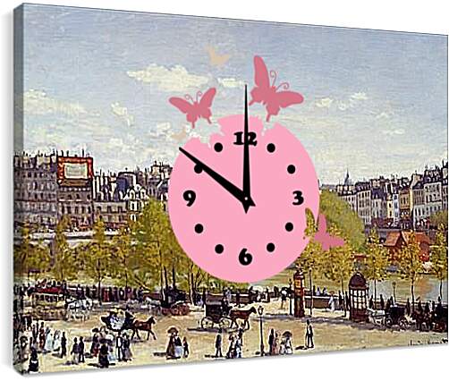 Часы картина - Quai du Louvre. Клод Моне