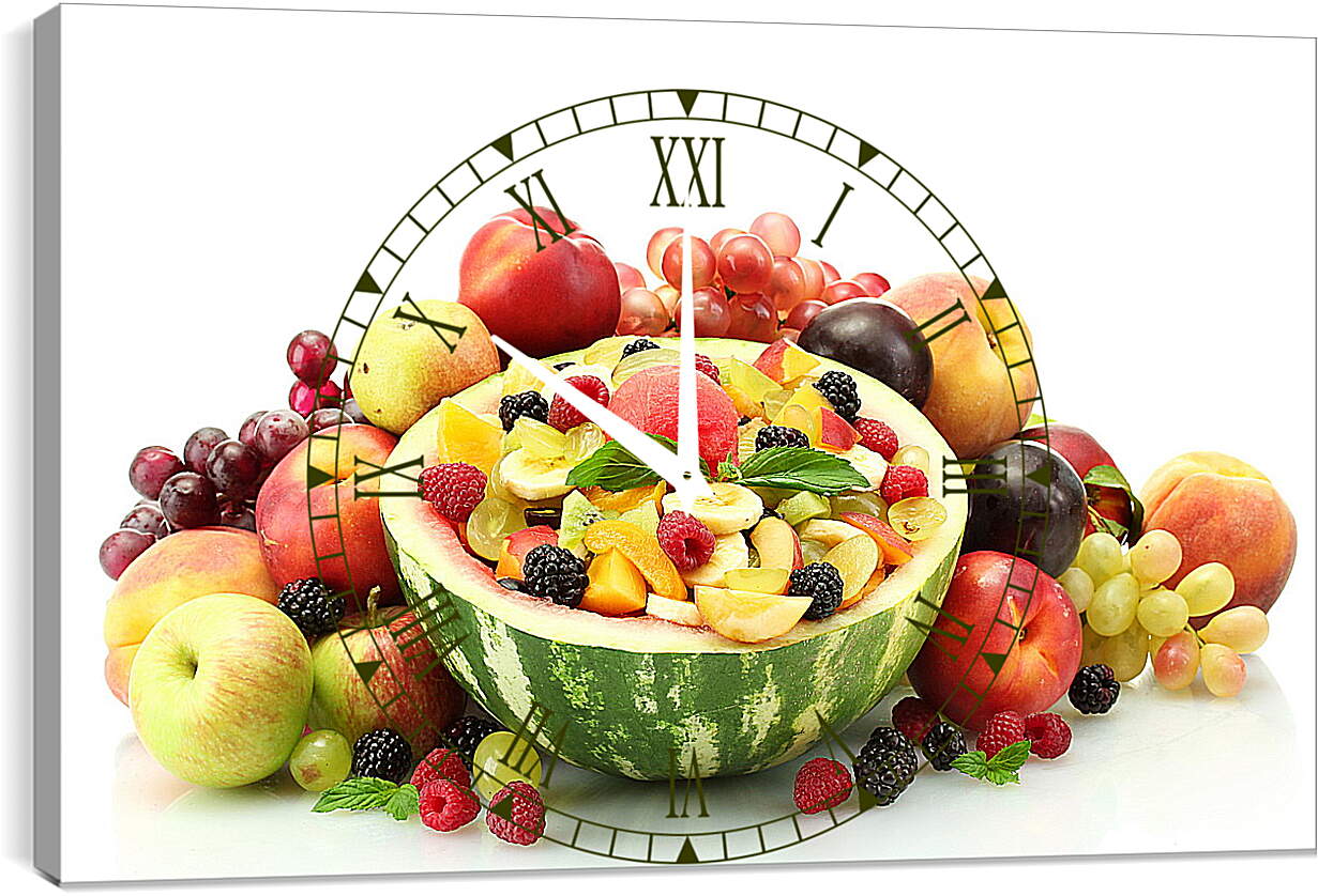 Часы картина - Ассорти ягод и фруктов