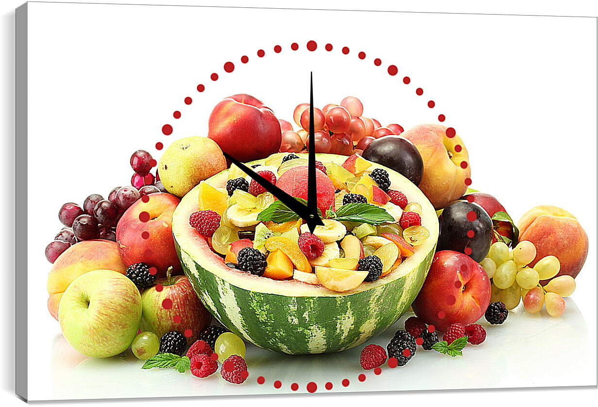 Часы картина - Ассорти ягод и фруктов
