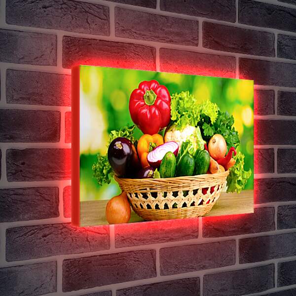 Лайтбокс световая панель - Плетёная корзинка овощей