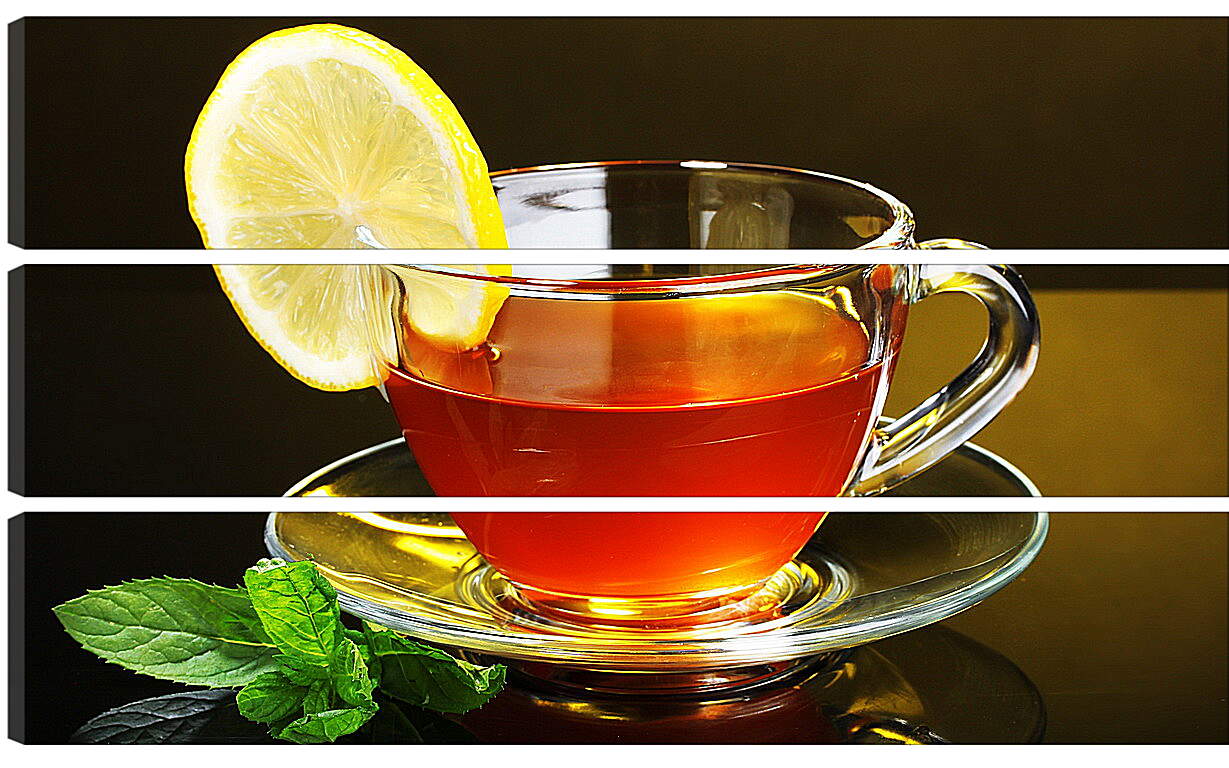 Модульная картина - Чай с лимоном и мятой