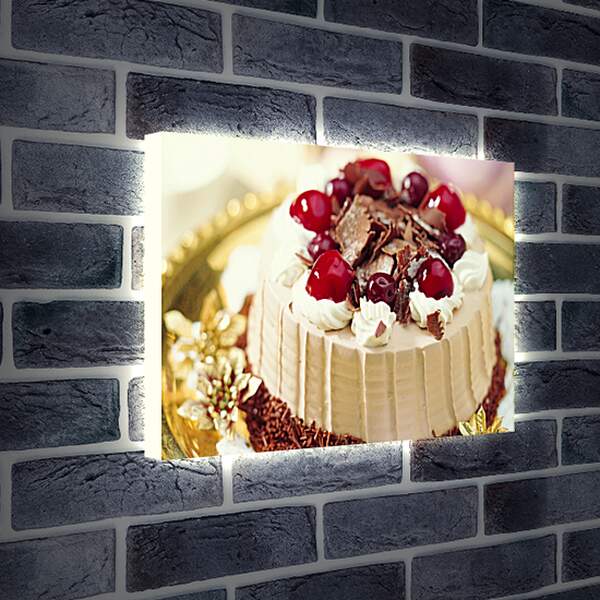 Лайтбокс световая панель - Торт на подносе