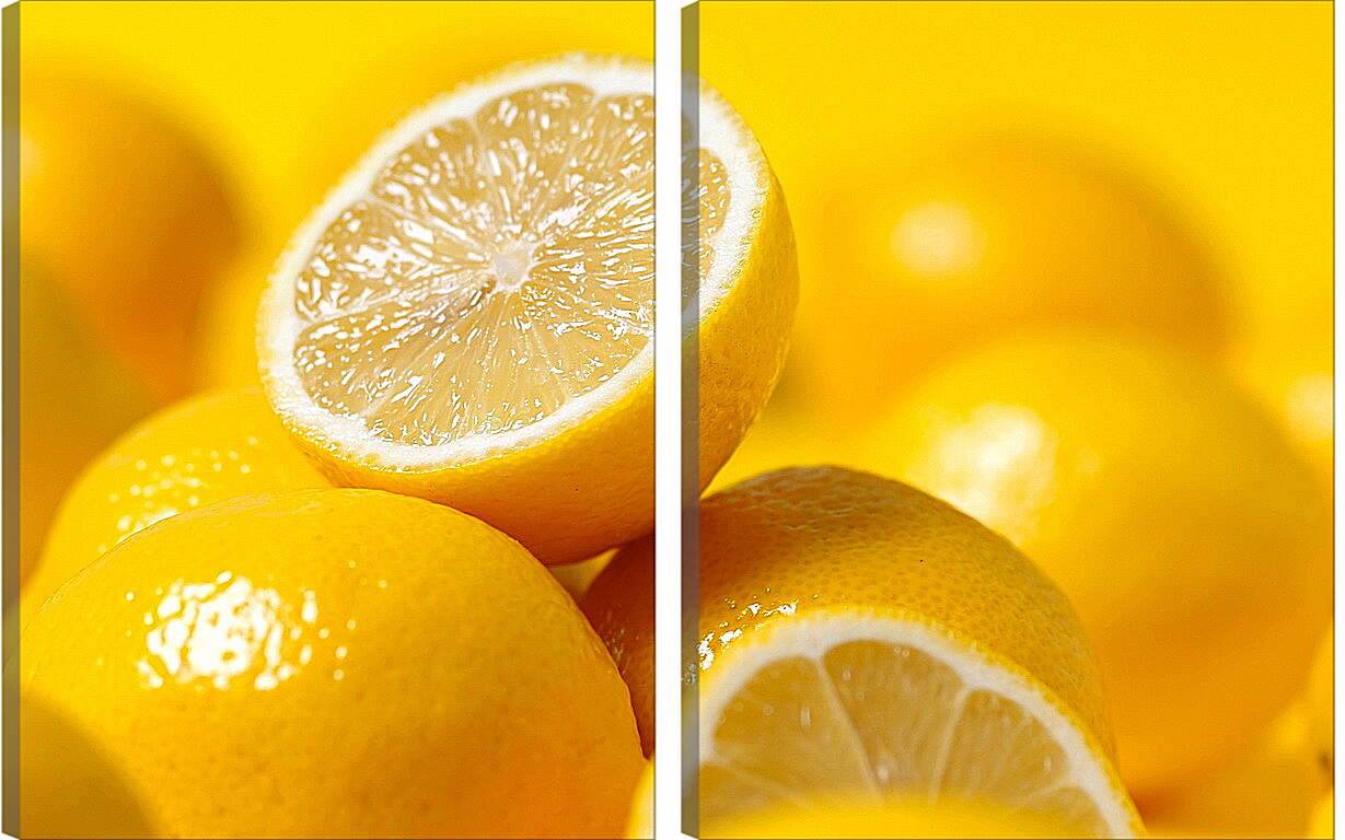 Модульная картина - Целые и половинки лимонов