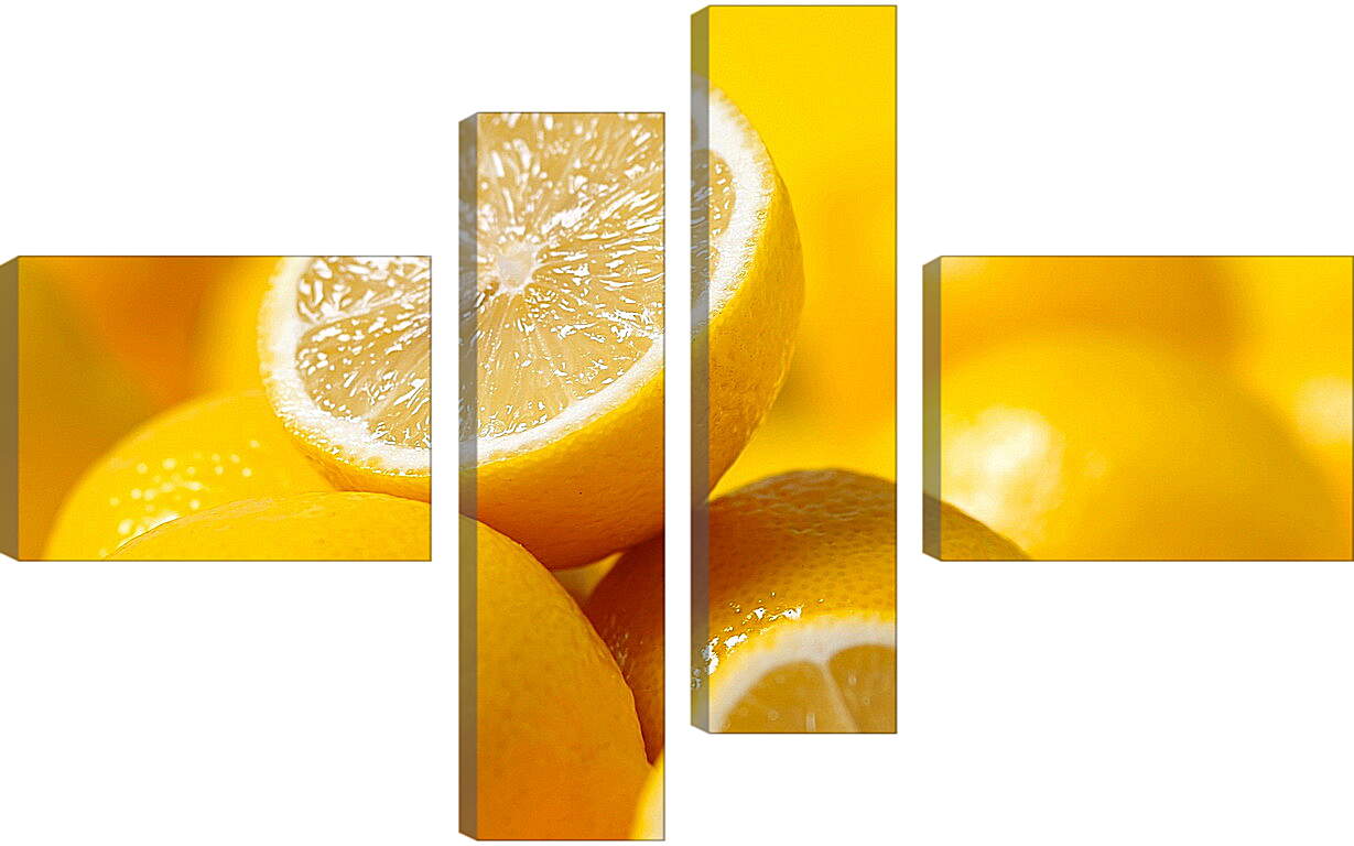 Модульная картина - Целые и половинки лимонов