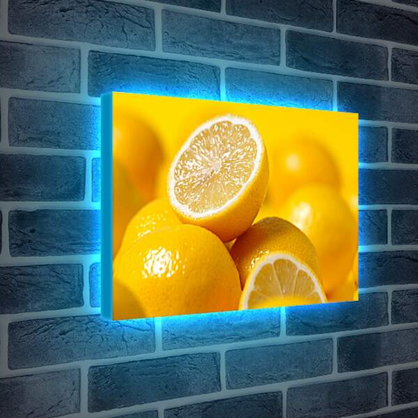 Лайтбокс световая панель - Целые и половинки лимонов
