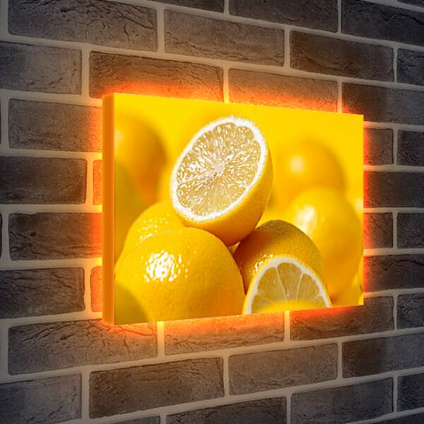 Лайтбокс световая панель - Целые и половинки лимонов