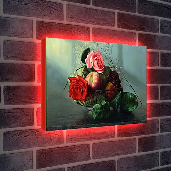 Лайтбокс световая панель - Фрукты и цветы в вазе