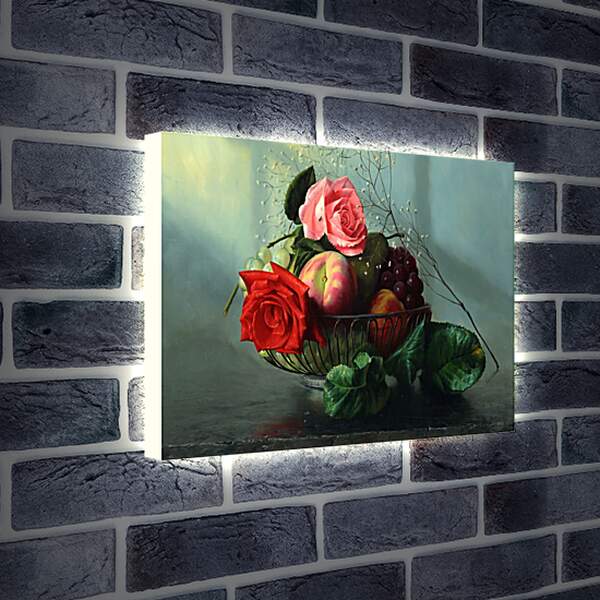 Лайтбокс световая панель - Фрукты и цветы в вазе