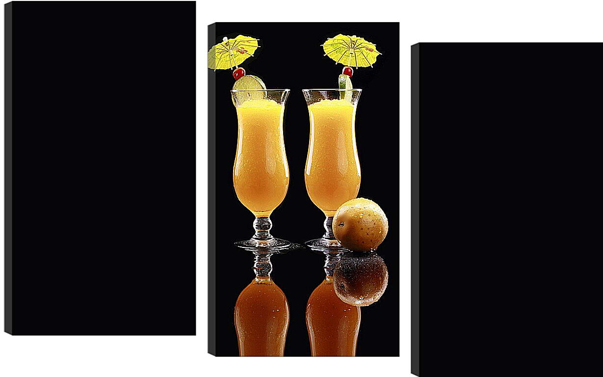 Модульная картина - Два бокала коктейля с вишенками