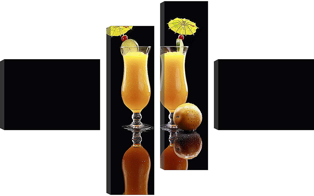 Модульная картина - Два бокала коктейля с вишенками