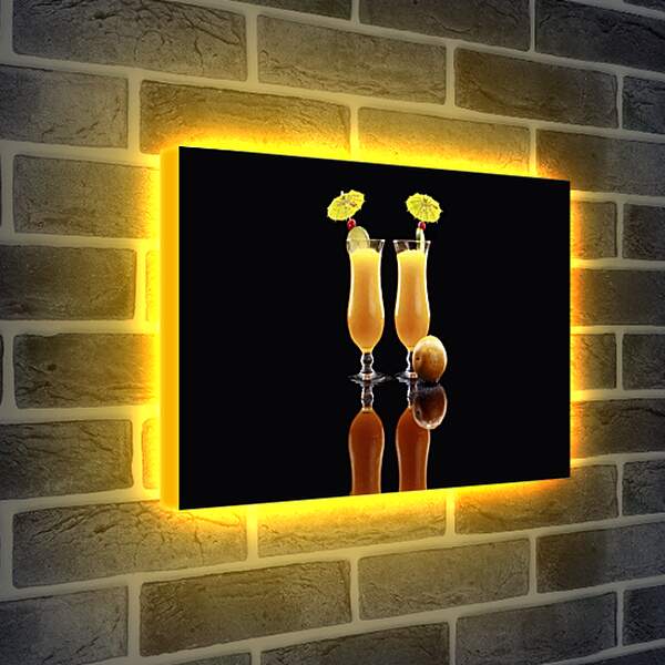 Лайтбокс световая панель - Два бокала коктейля с вишенками