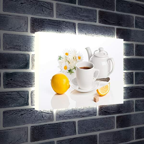 Лайтбокс световая панель - Чай с лимоном и кусочек сахара