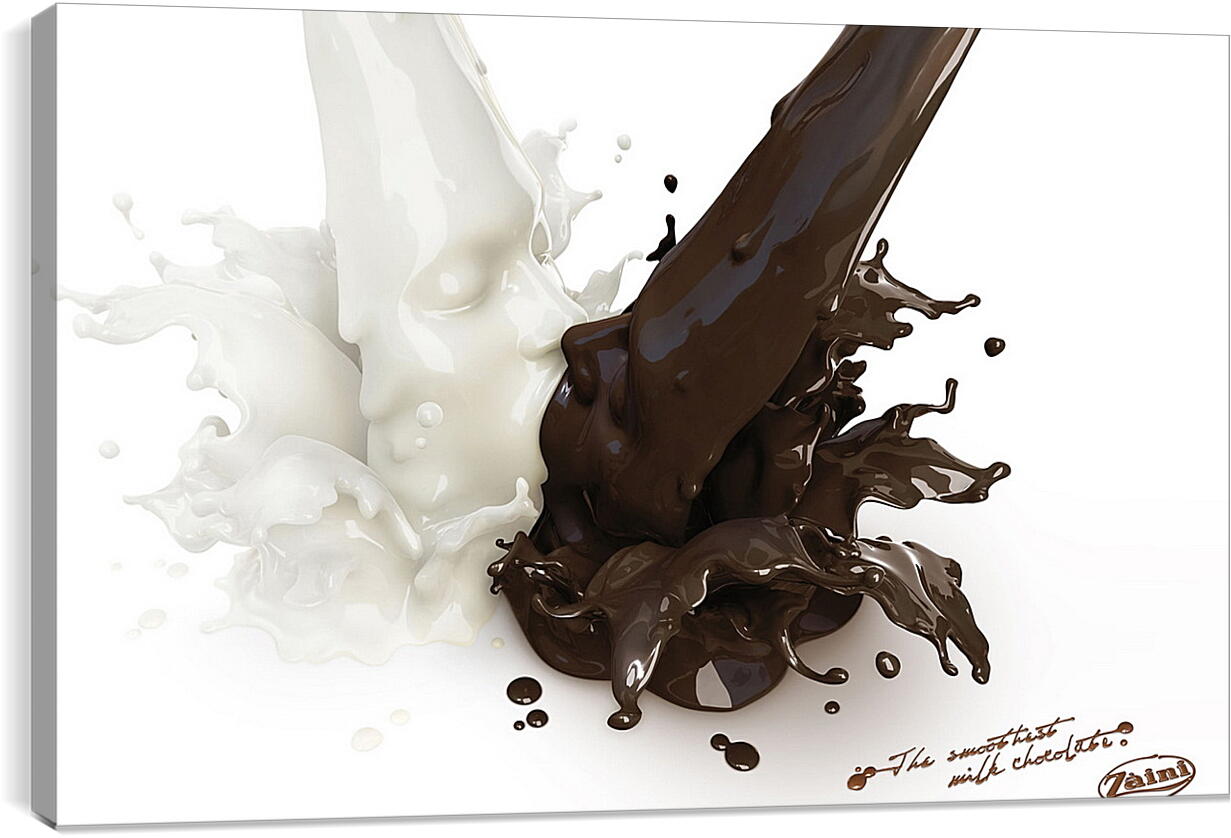 Постер и плакат - Белый и чёрный шоколад в молоке