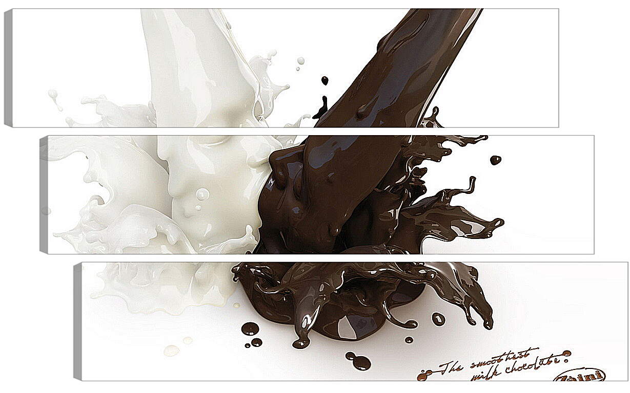 Модульная картина - Белый и чёрный шоколад в молоке