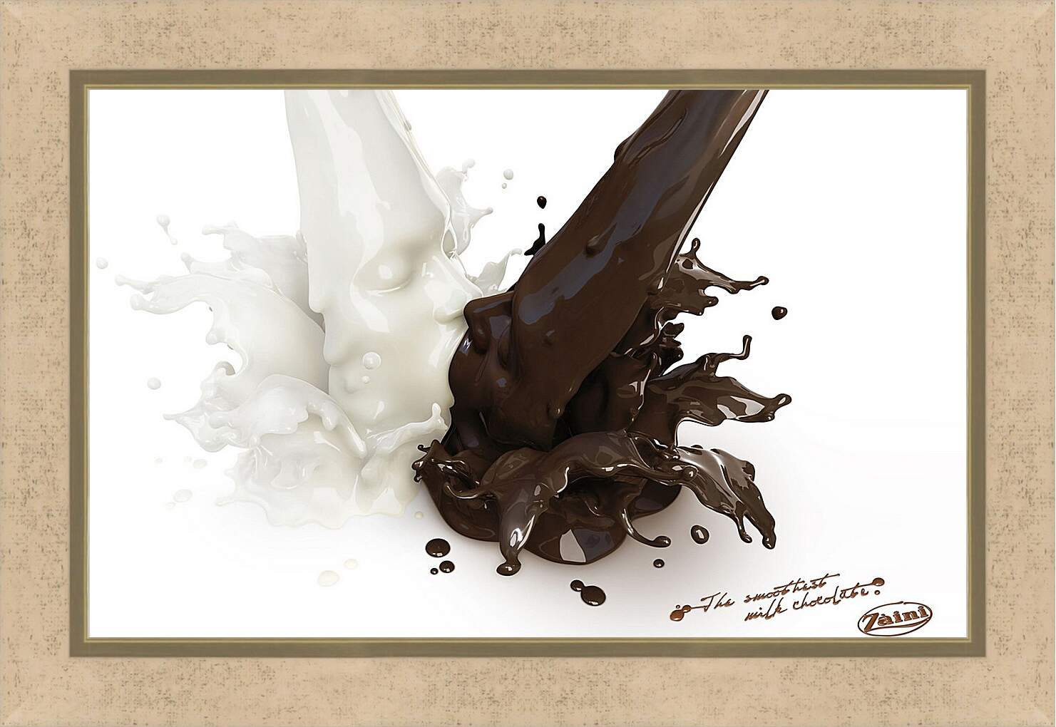 Картина в раме - Белый и чёрный шоколад в молоке