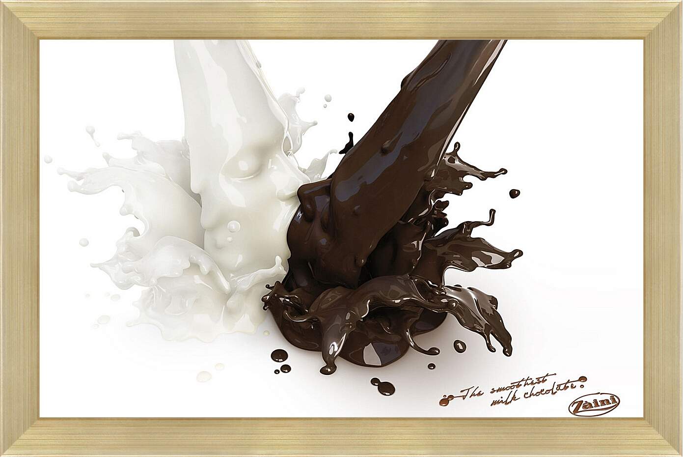 Картина в раме - Белый и чёрный шоколад в молоке