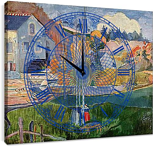 Часы картина - Paysage de Bretagne. Поль Гоген