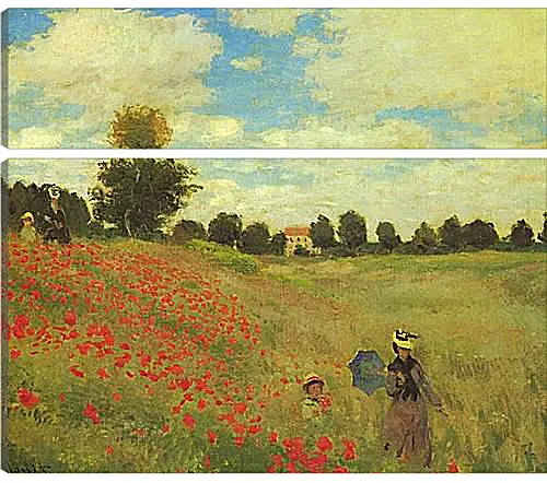 Модульная картина - Poppy Fields. Клод Моне