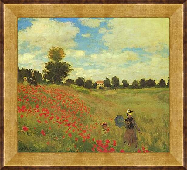 Картина в раме - Poppy Fields. Клод Моне
