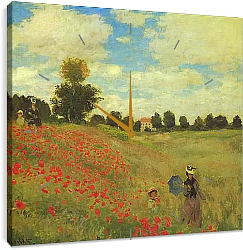 Часы картина - Poppy Fields. Клод Моне