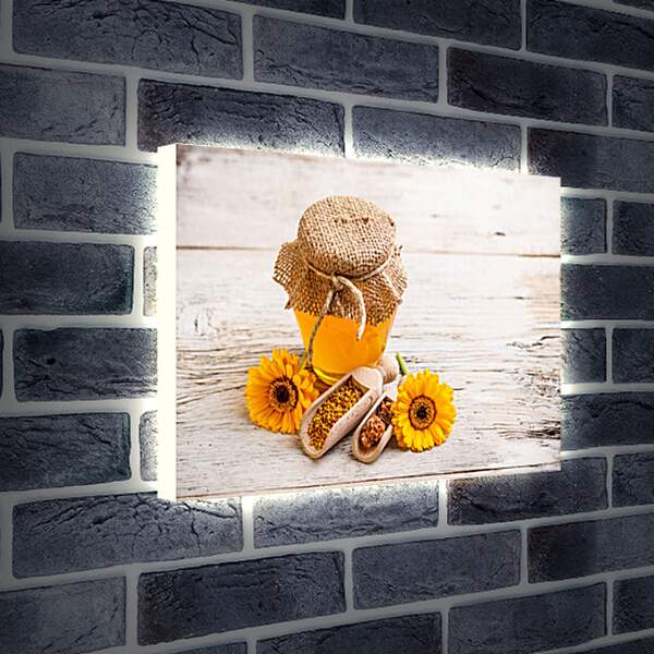 Лайтбокс световая панель - Мед и цветочки