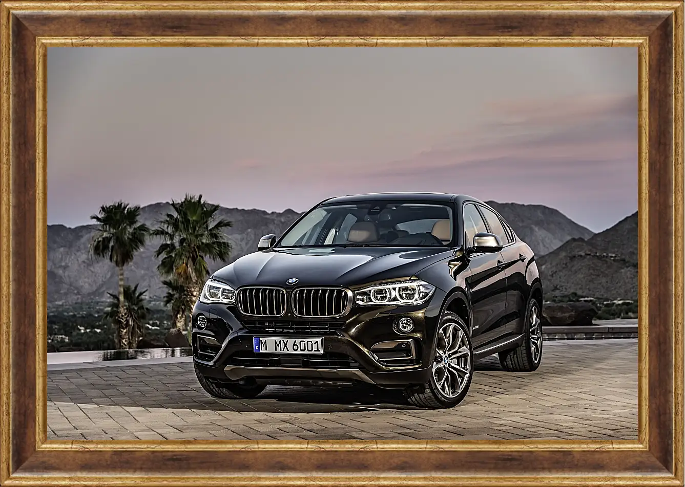 Картина в раме - Черный BMW X6 (БМВ)