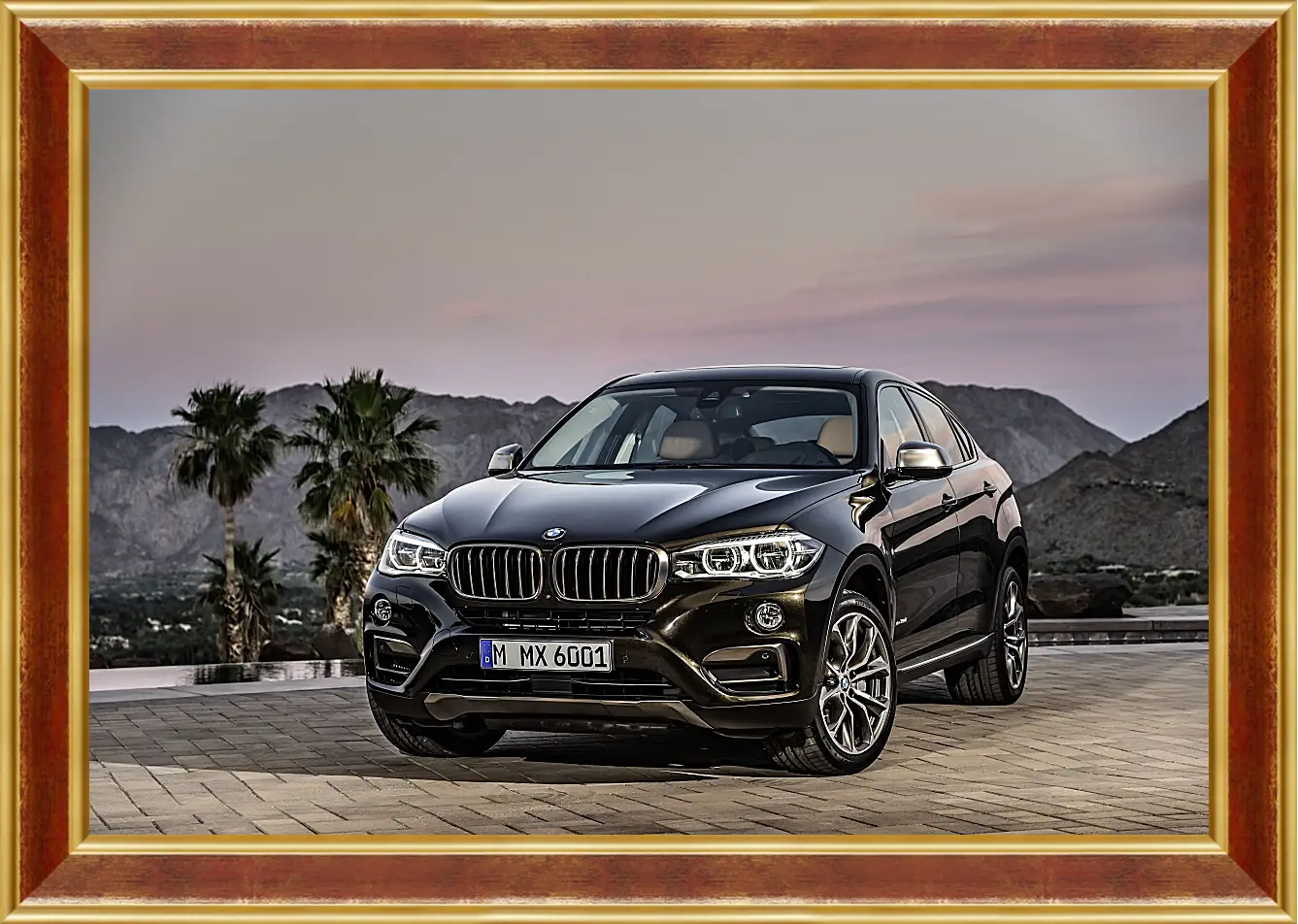 Картина в раме - Черный BMW X6 (БМВ)