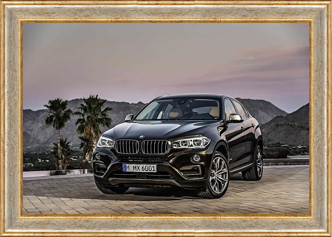 Картина в раме - Черный BMW X6 (БМВ)