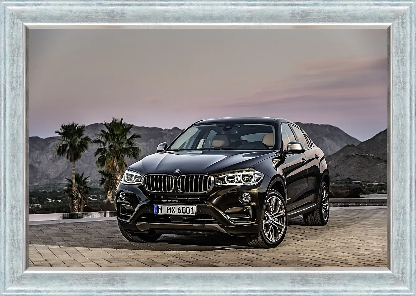 Картина в раме - Черный BMW X6 (БМВ)