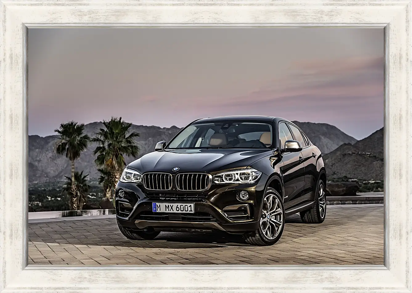 Картина в раме - Черный BMW X6 (БМВ)