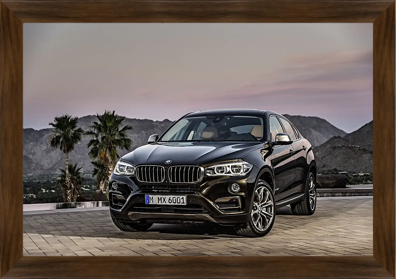 Картина в раме - Черный BMW X6 (БМВ)