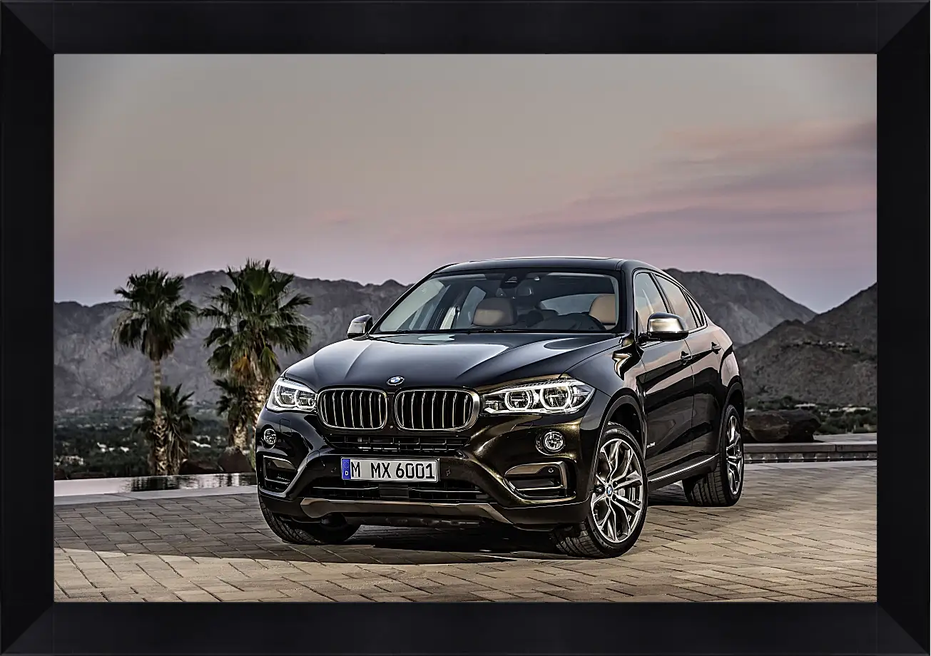 Картина в раме - Черный BMW X6 (БМВ)