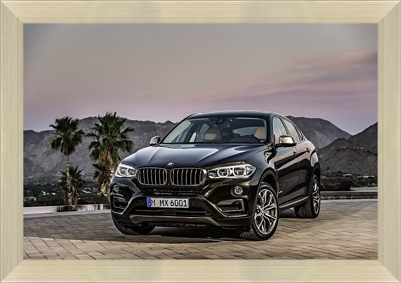 Картина в раме - Черный BMW X6 (БМВ)