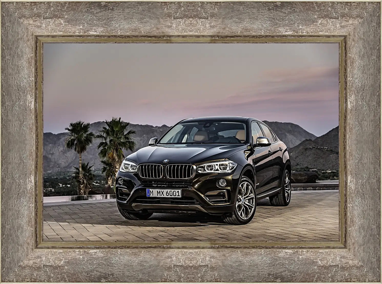 Картина в раме - Черный BMW X6 (БМВ)