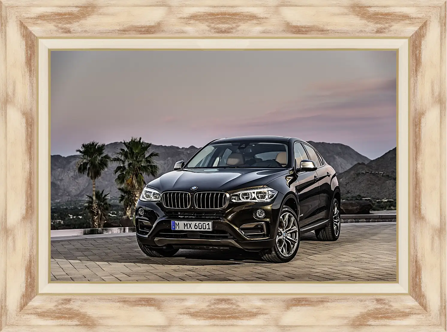 Картина в раме - Черный BMW X6 (БМВ)