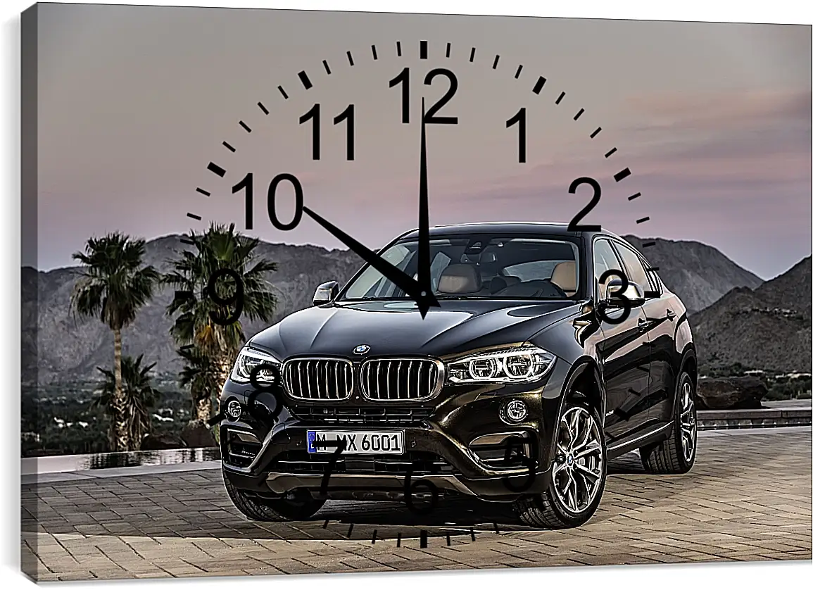 Часы картина - Черный BMW X6 (БМВ)