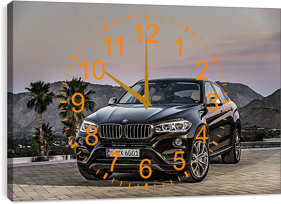Часы картина - Черный BMW X6 (БМВ)
