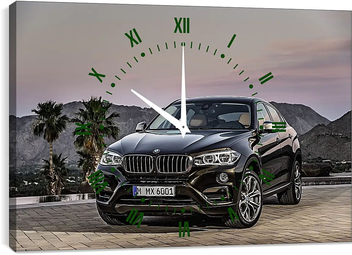 Часы картина - Черный BMW X6 (БМВ)