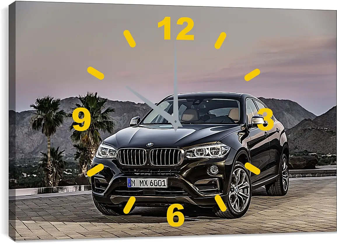 Часы картина - Черный BMW X6 (БМВ)