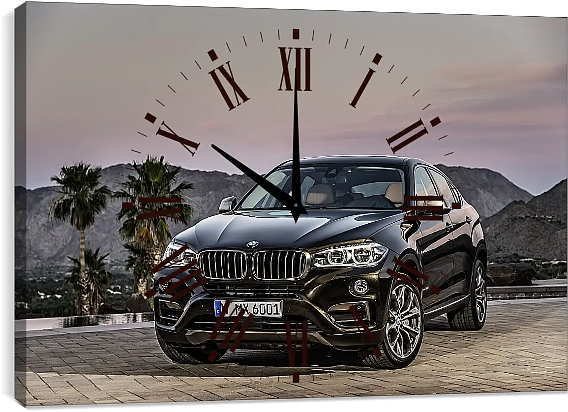 Часы картина - Черный BMW X6 (БМВ)