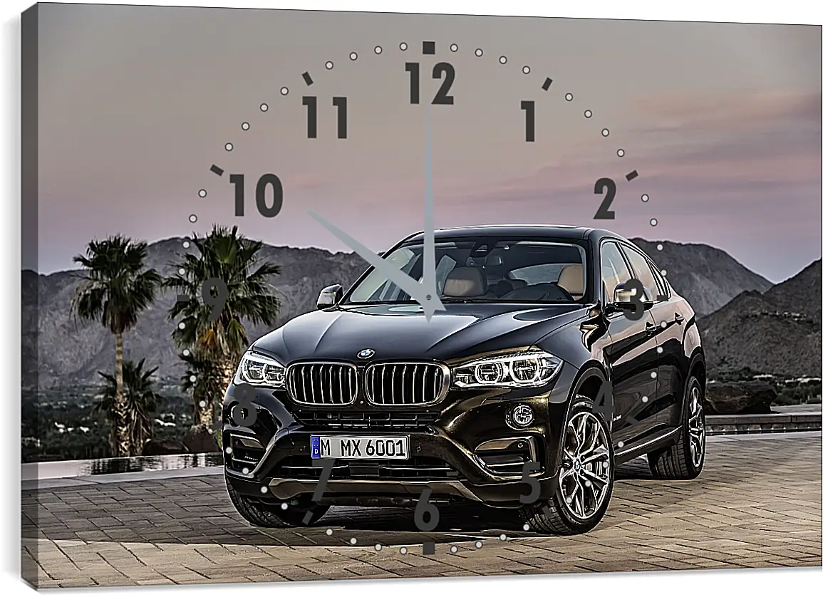 Часы картина - Черный BMW X6 (БМВ)