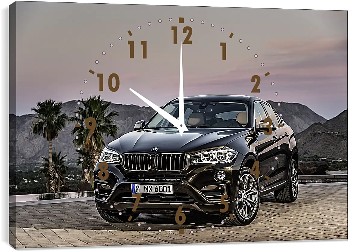 Часы картина - Черный BMW X6 (БМВ)