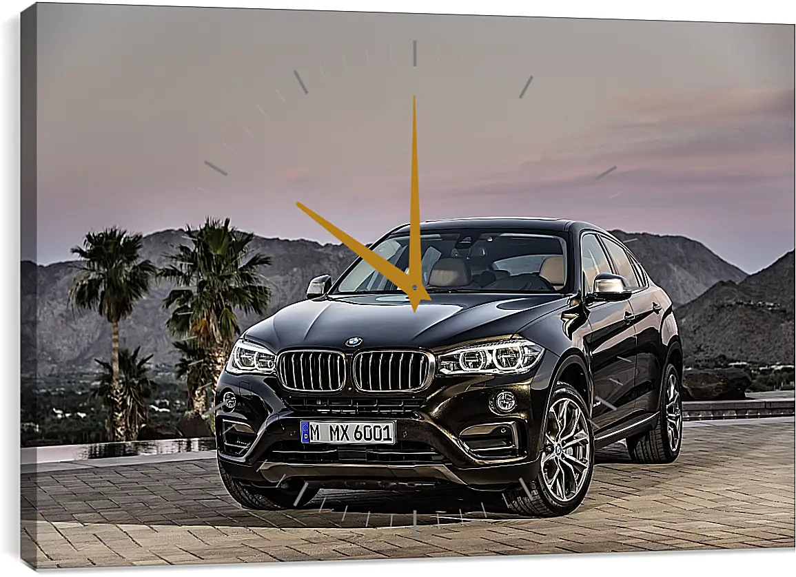 Часы картина - Черный BMW X6 (БМВ)