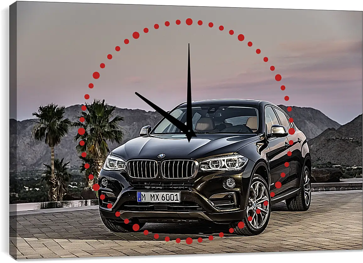 Часы картина - Черный BMW X6 (БМВ)