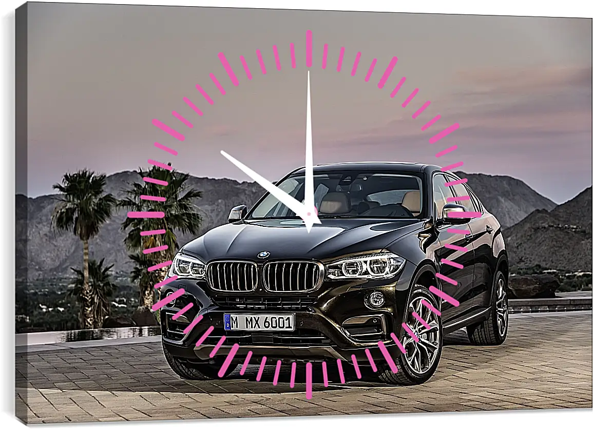 Часы картина - Черный BMW X6 (БМВ)