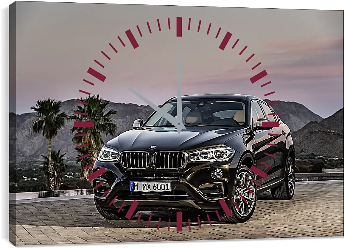 Часы картина - Черный BMW X6 (БМВ)