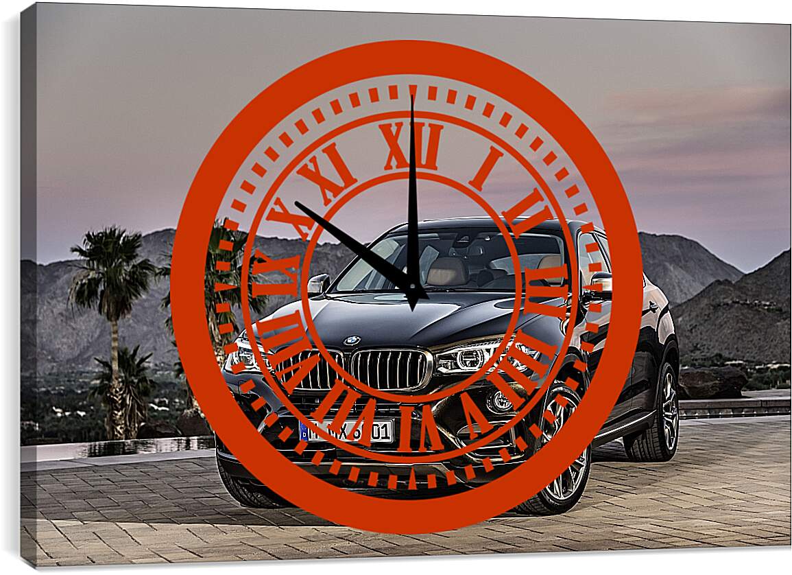 Часы картина - Черный BMW X6 (БМВ)