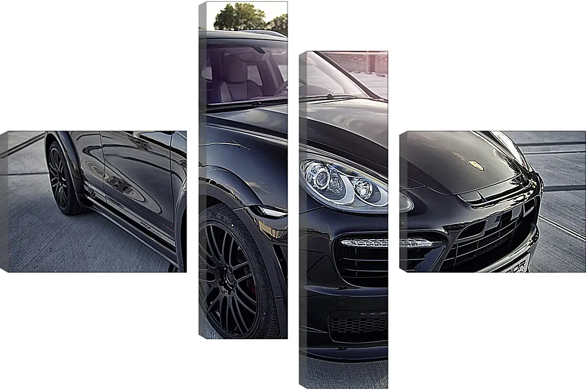 Модульная картина - Порше Каен (Porsche Cayenne) черный