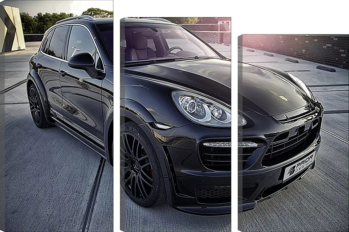 Модульная картина - Порше Каен (Porsche Cayenne) черный